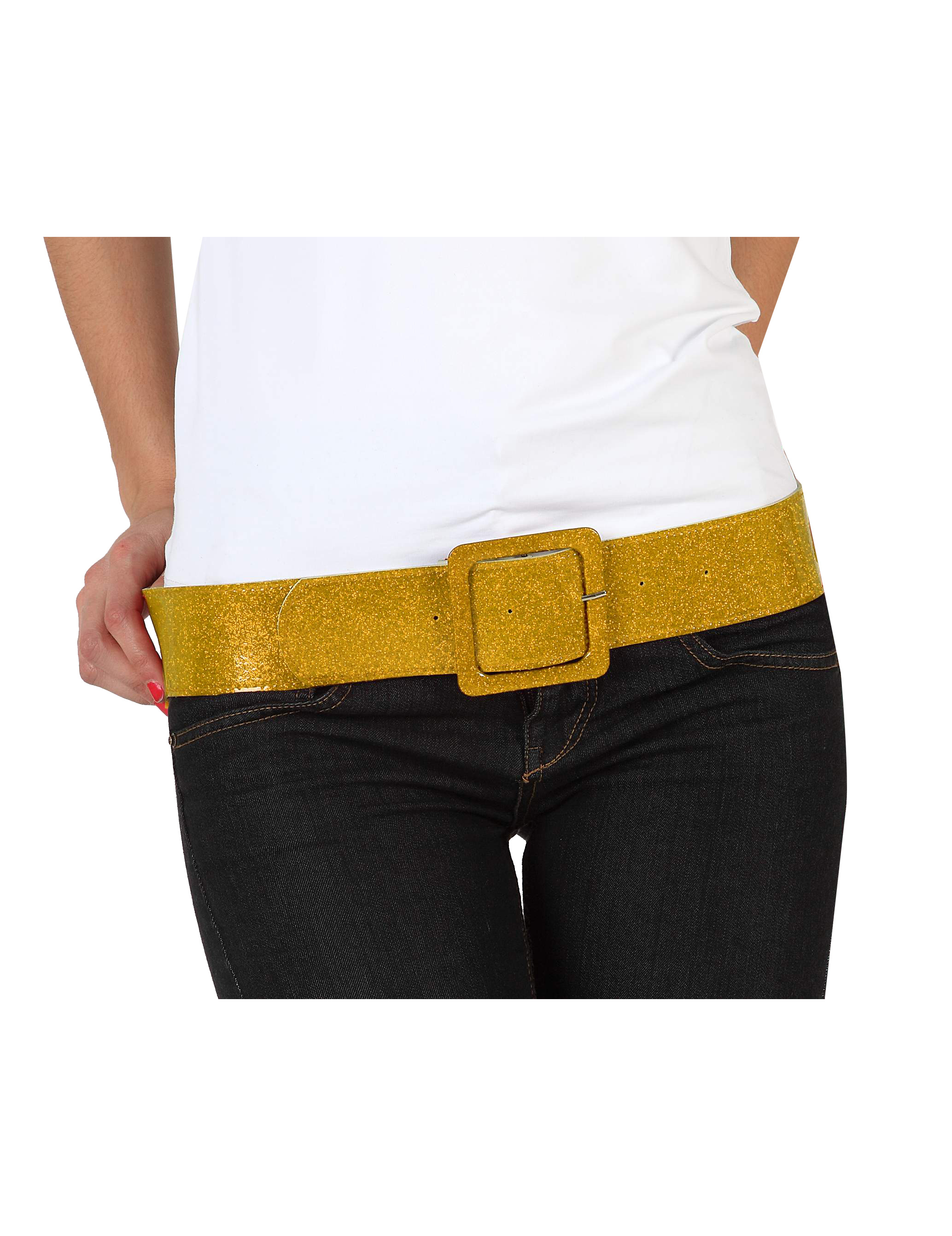 Ceinture brillante dorée femme