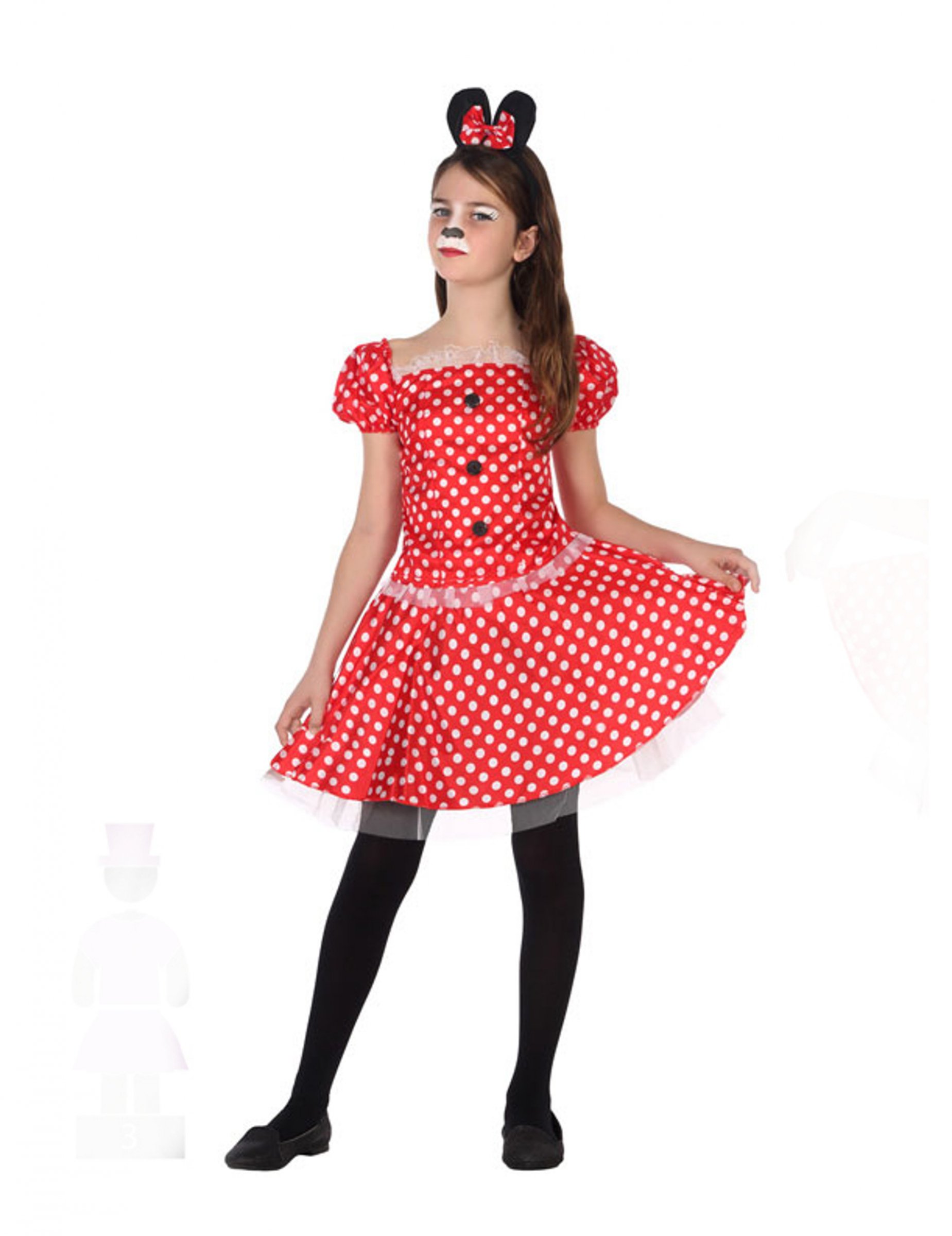 Déguisement souris rouge à pois fille