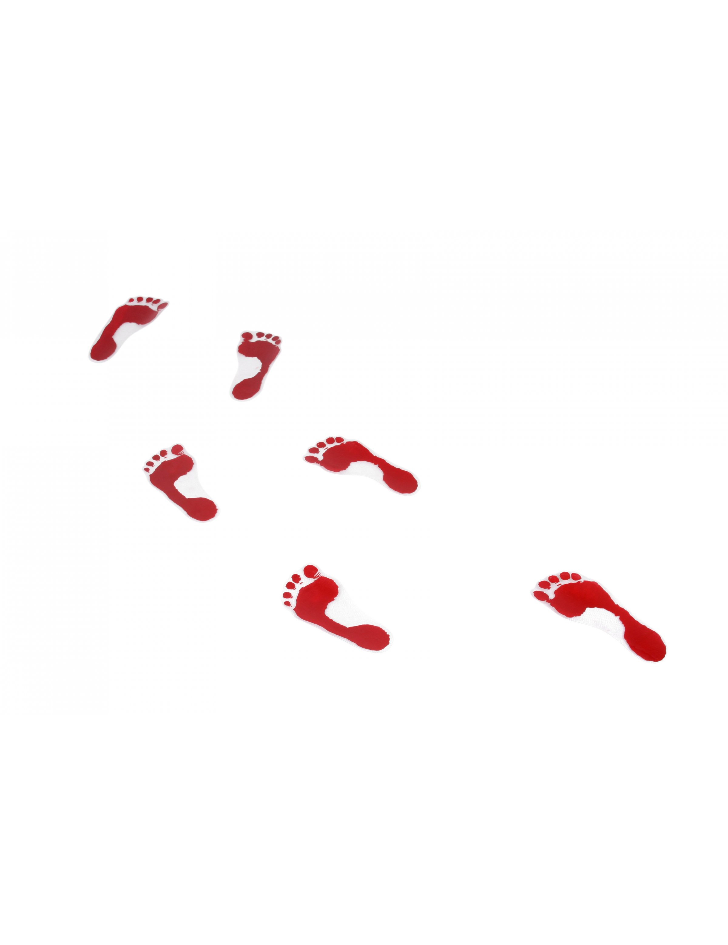 Traces de pieds ensanglantés