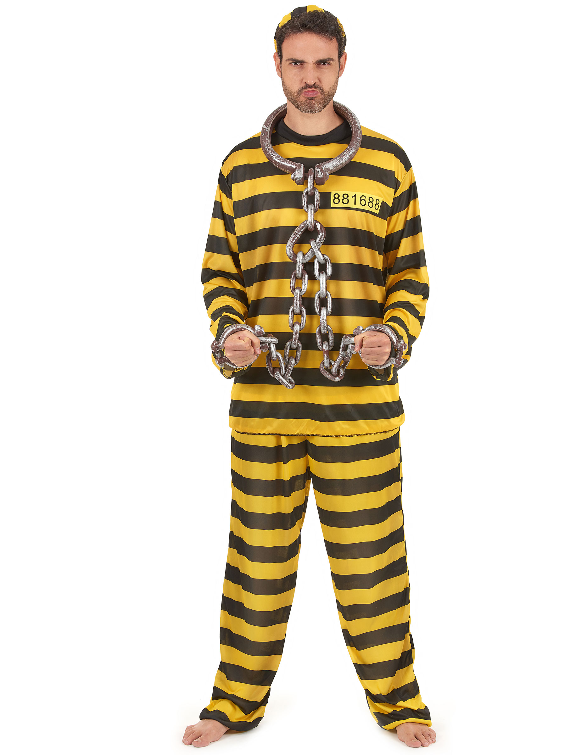 Déguisement prisonnier jaune adulte