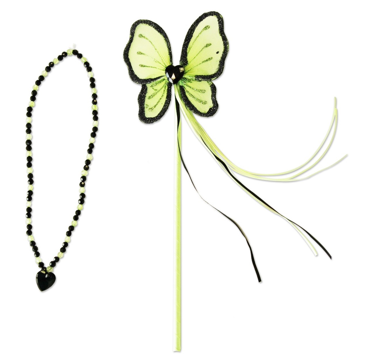 Baguette et collier de princesse vert