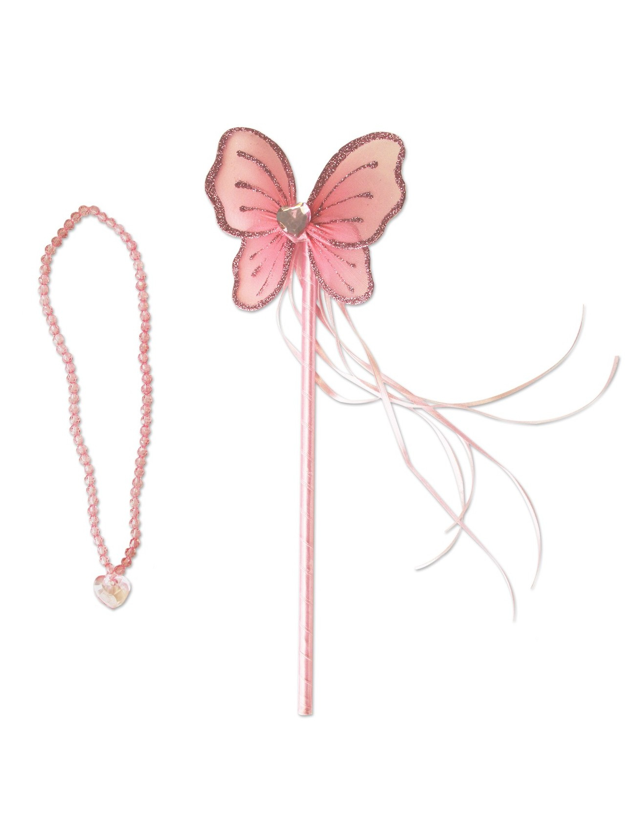 Baguette et collier de princesse rose