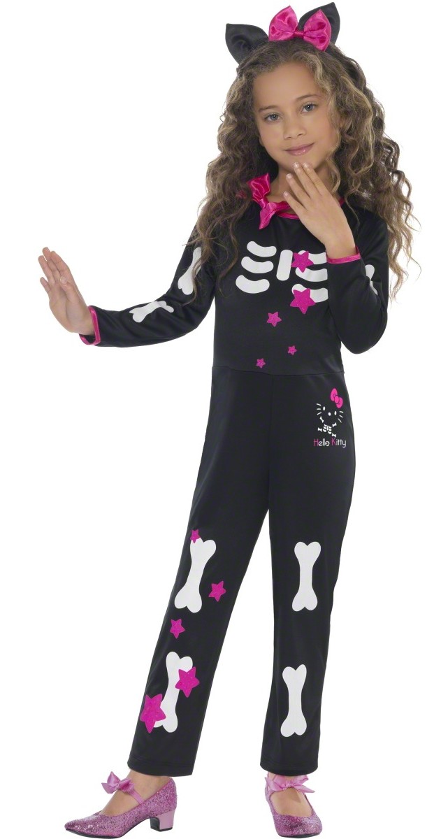 Déguisement Hello Kitty squelette enfant pour fille