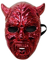 Masque diable adulte chromé rouge