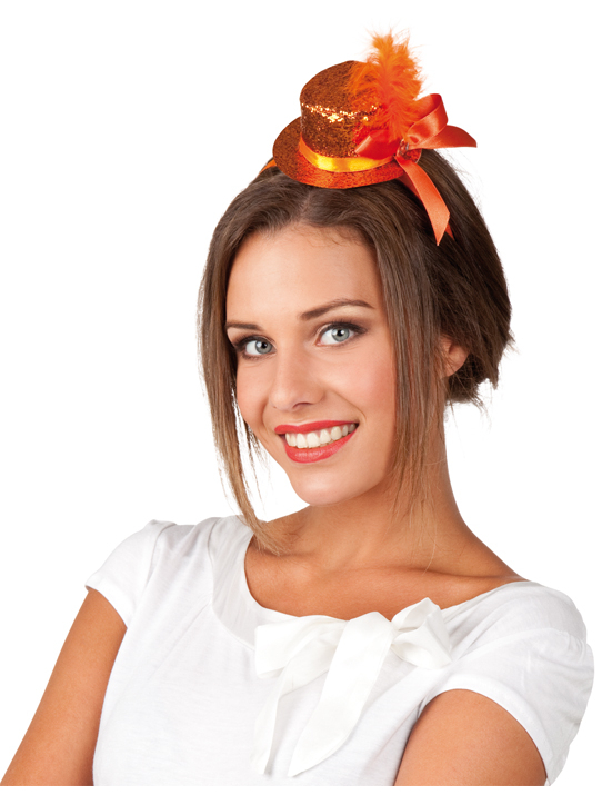 Mini chapeau orange femme