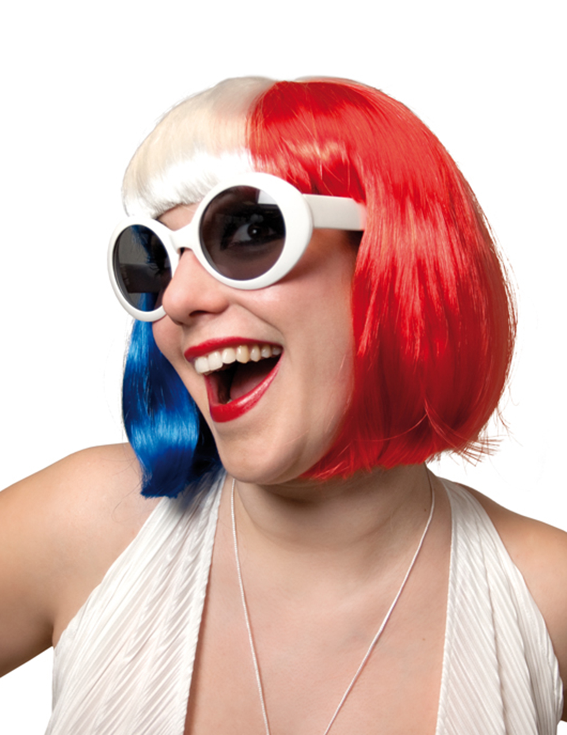 Perruque tricolore femme