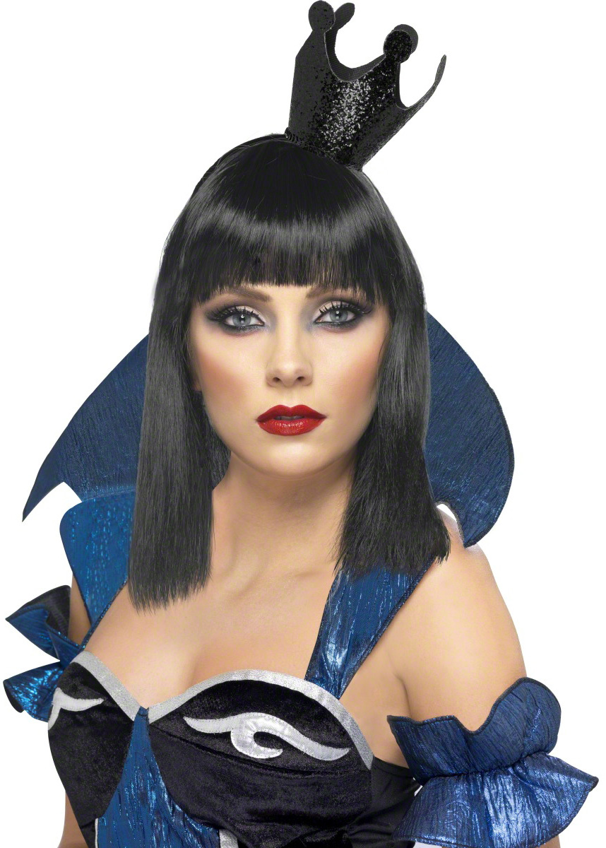 Mini chapeau couronne noire femme