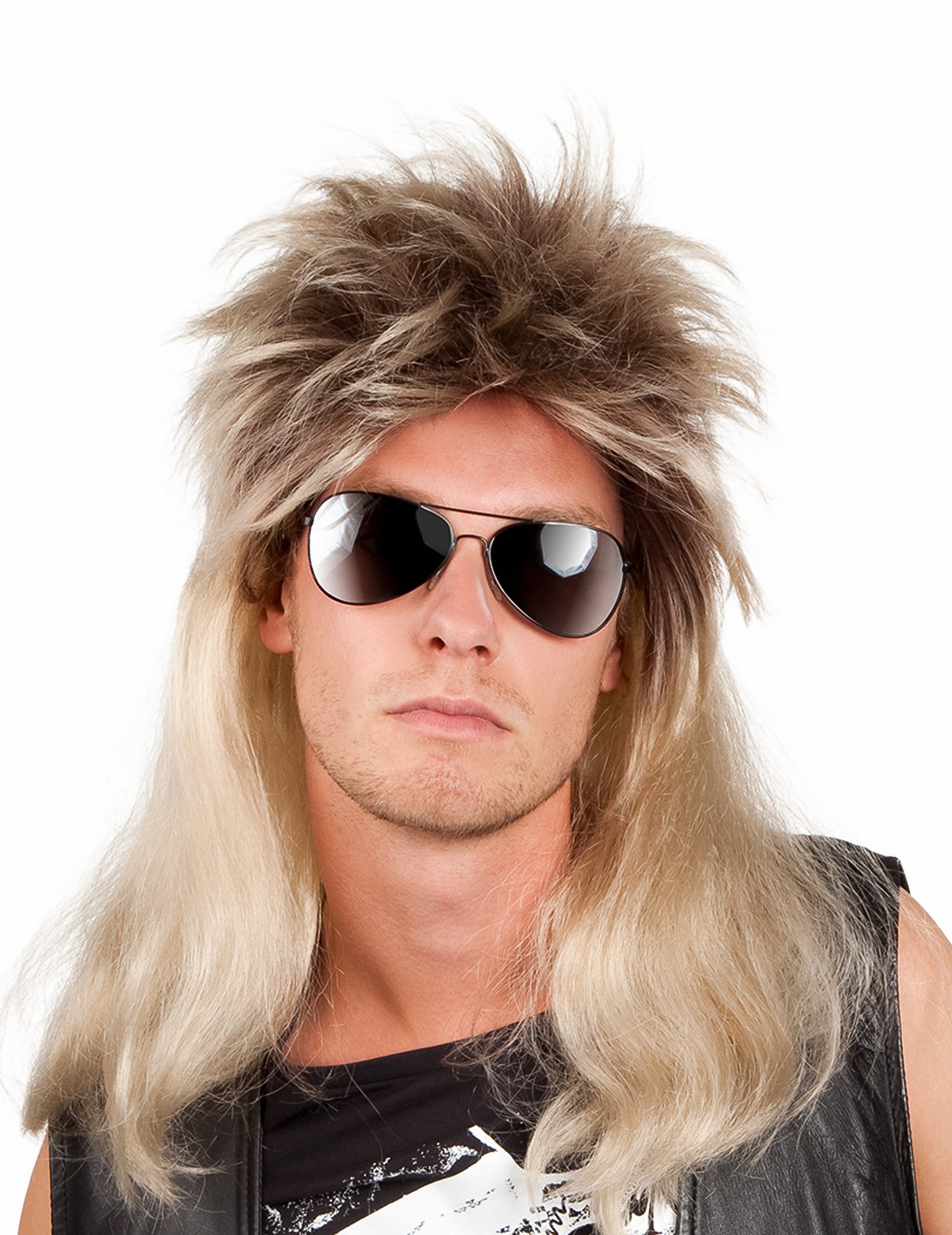 Perruque pop rock blonde homme