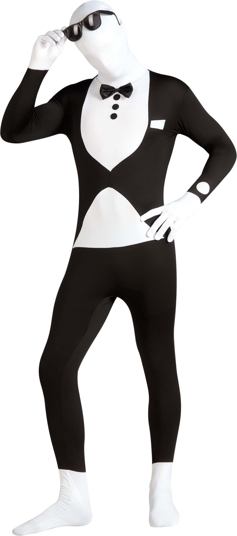 Deguisement seconde peau costume noir adulte