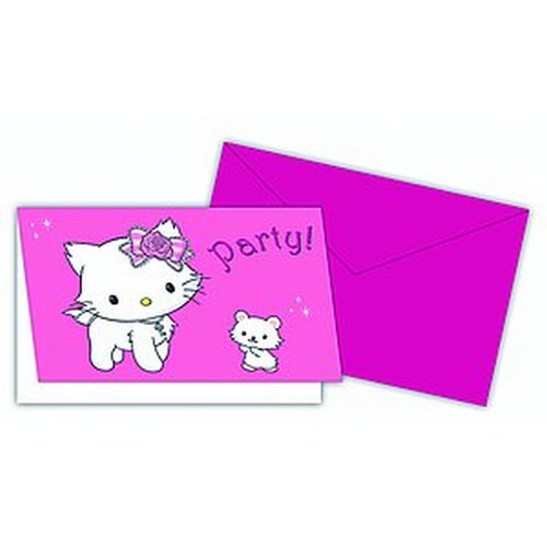 6 cartes d'invitation Charmmy Kitty