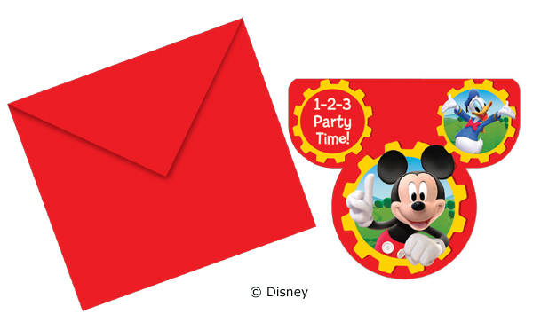 6 cartes d'invitation Mickey Clubhouse