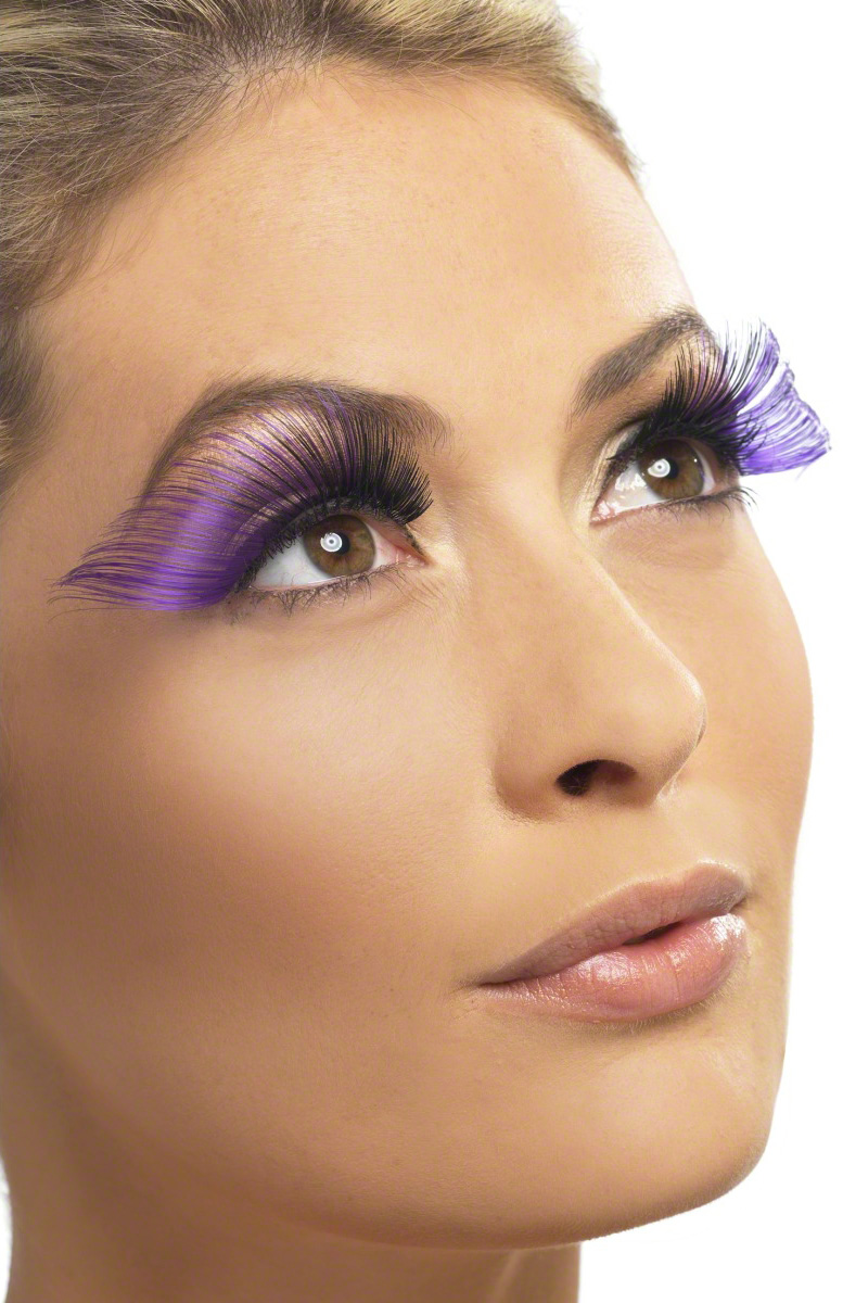 Faux cils XL noirs et violets adulte