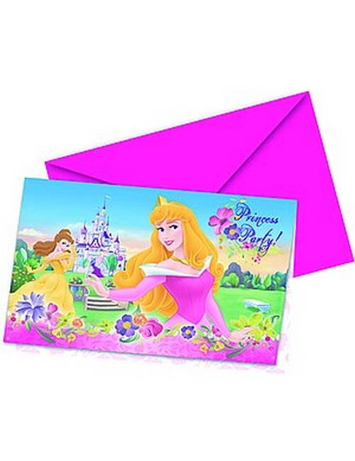 6 cartes d'invitation Disney Princesses Journey