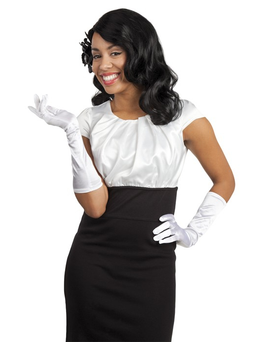 Gants longs blanc femme