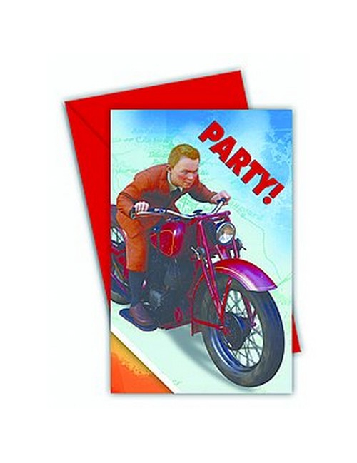 6 cartes d'invitation Tintin