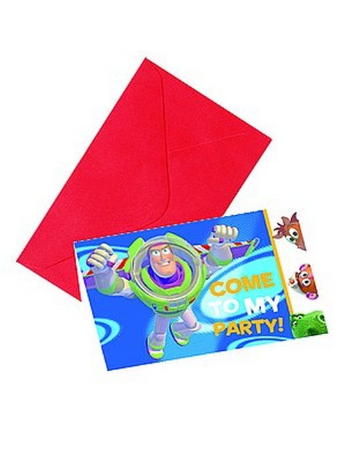 6 cartes d'invitation Toy Story 3