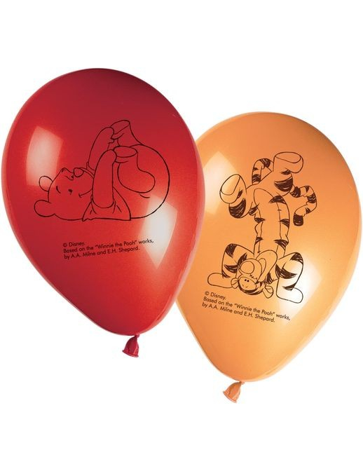 8 ballons ronds latex Winnie l'Ourson