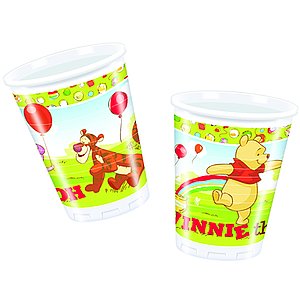 10 gobelets plastique Winnie l'Ourson