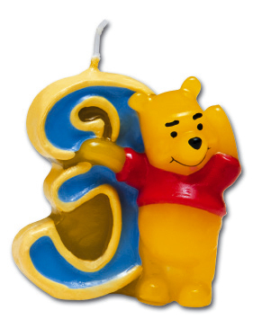 Bougie chiffre 3 Winnie l'Ourson