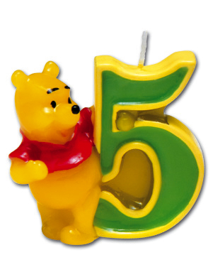 Bougie chiffre 5 Winnie l'Ourson