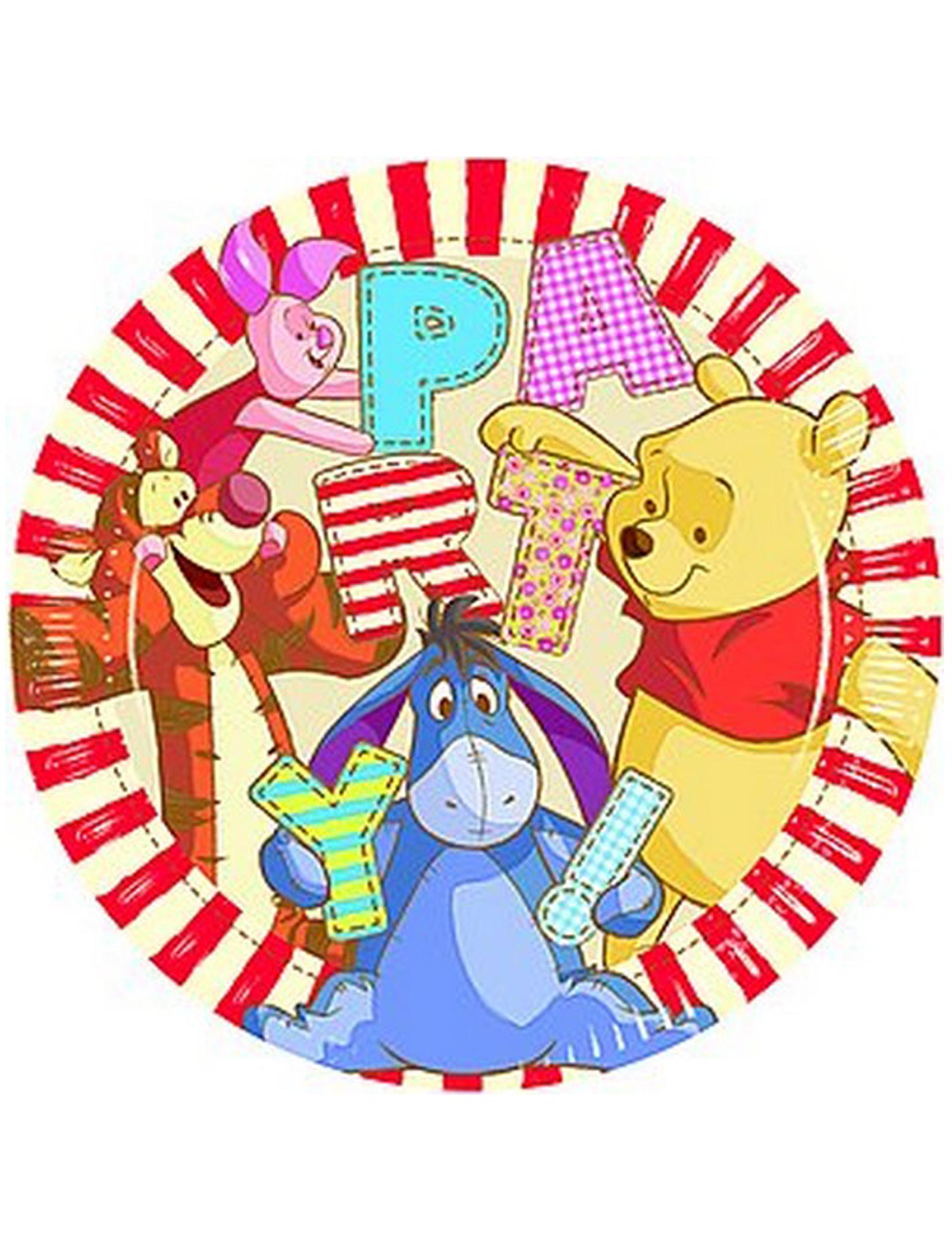 8 Assiettes en carton Winnie Alphabet 23 cm