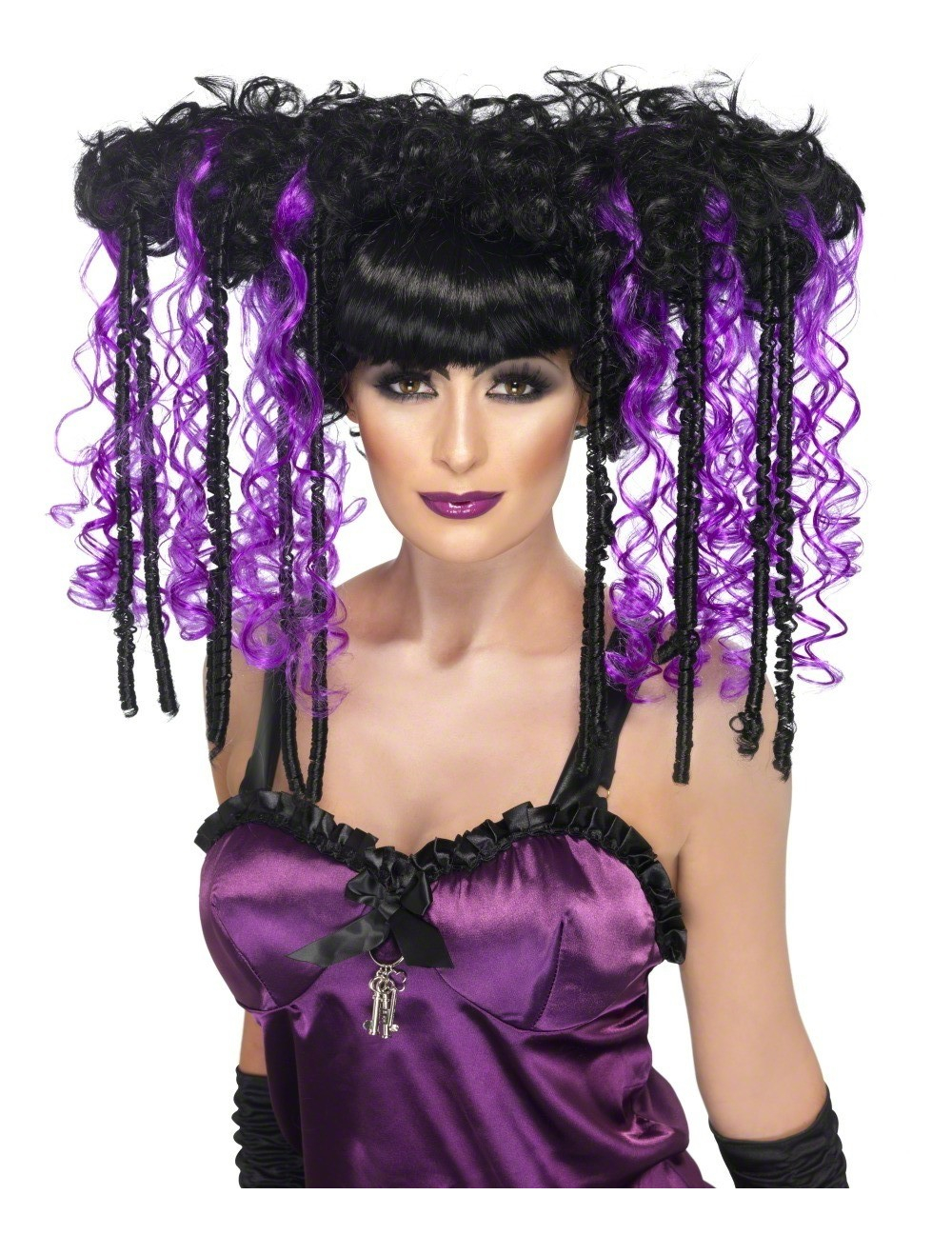 Perruque manga violette et noire femme