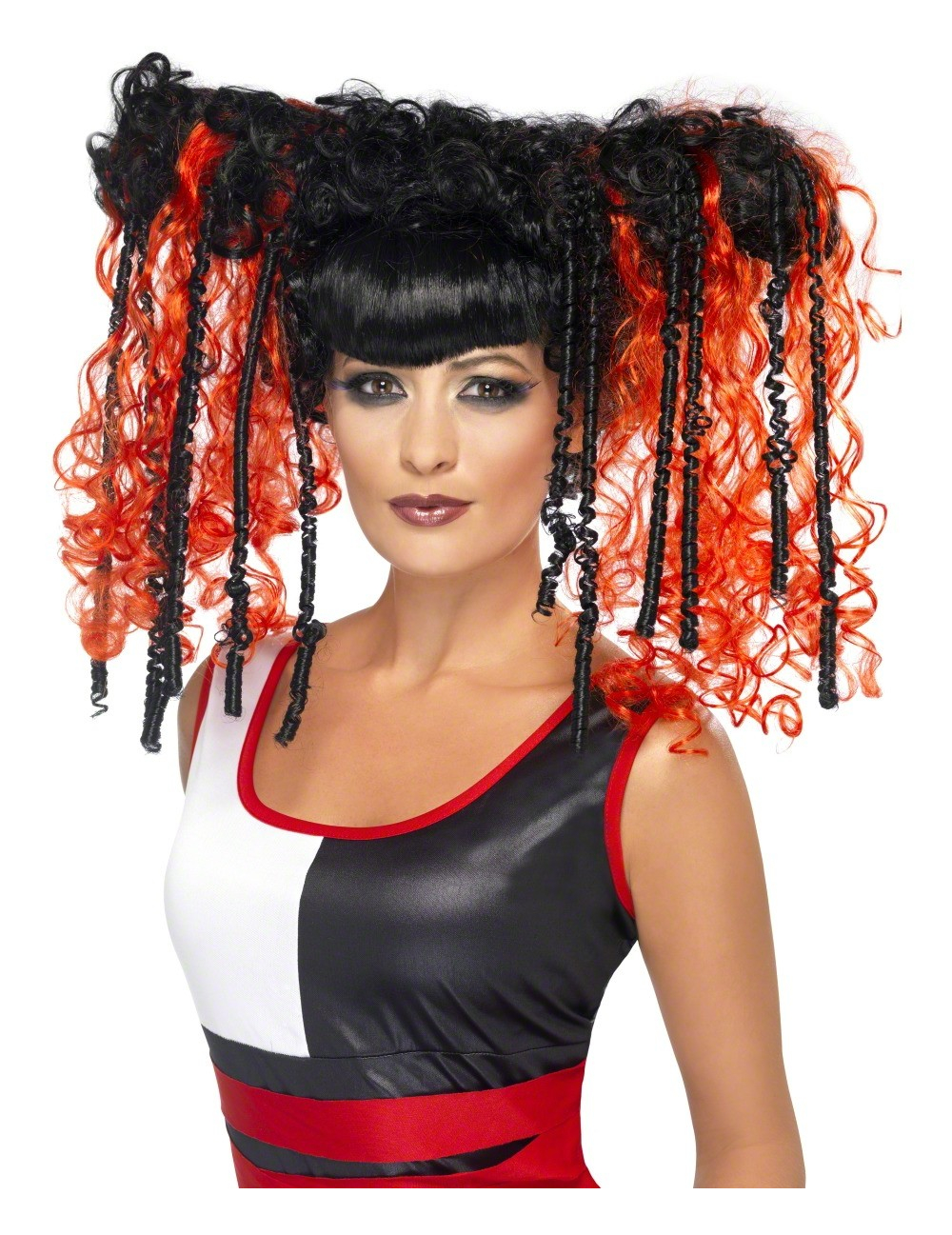 Perruque manga rouge et noire femme