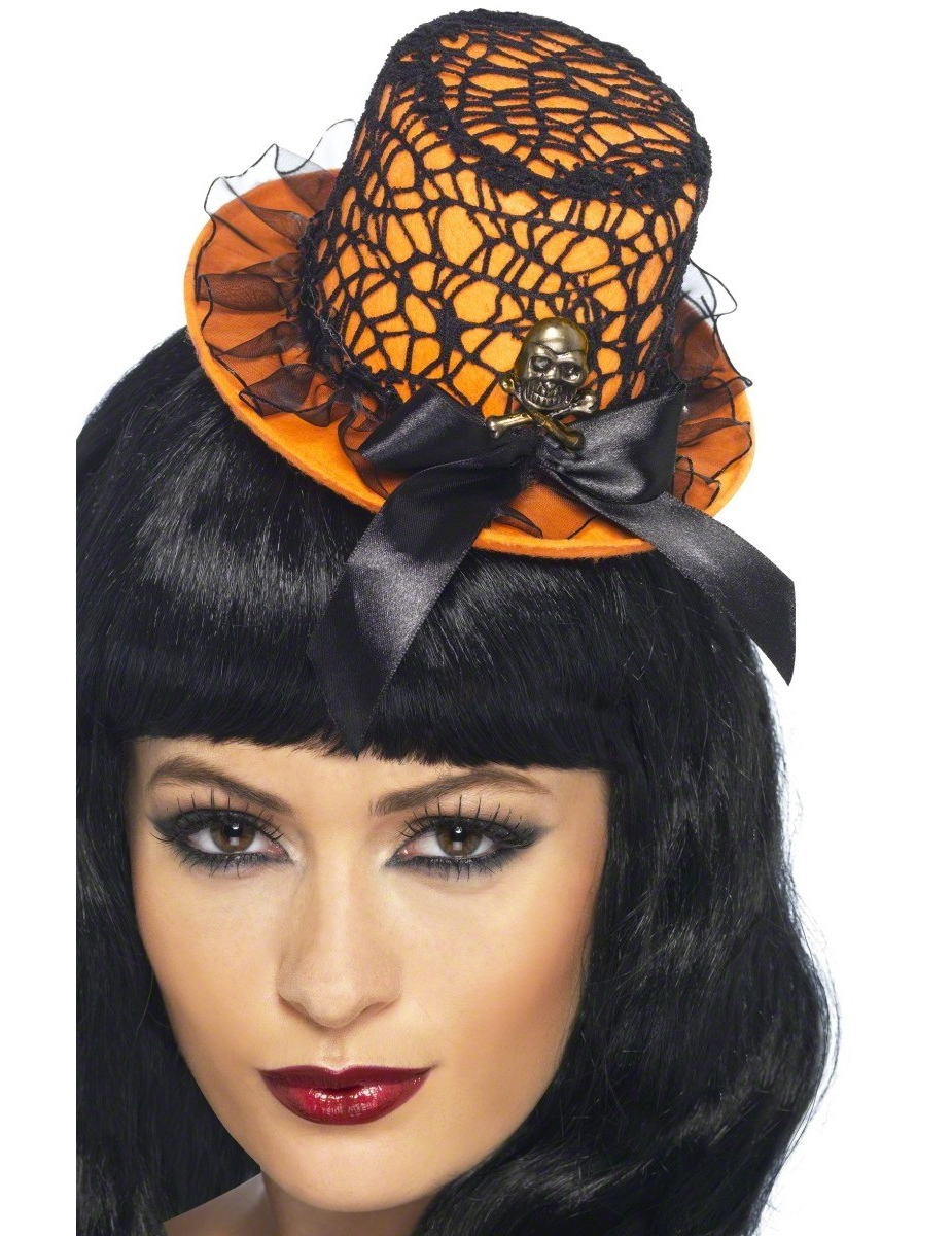 Mini chapeau tête de mort femme Halloween