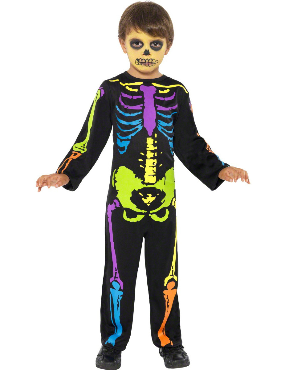 Déguisement squelette coloré garçon Halloween