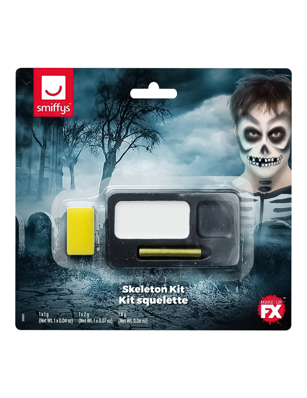 Kit maquillage squelette adulte Halloween