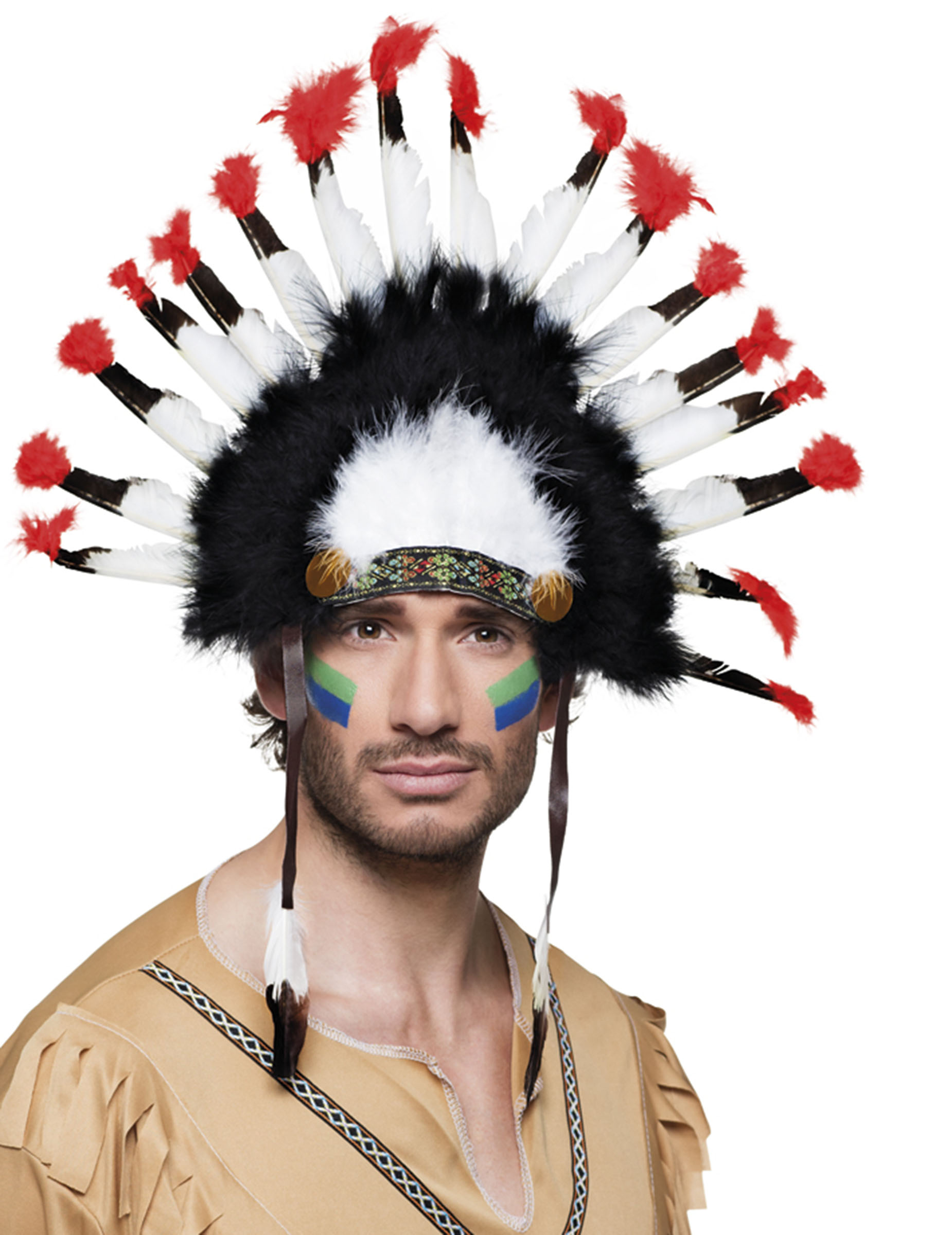 Coiffe d'indien à plumes adulte