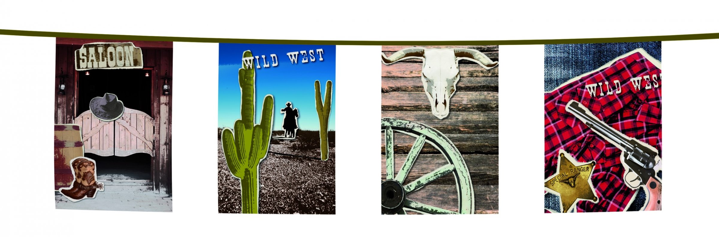 Guirlande fanions western 10 m