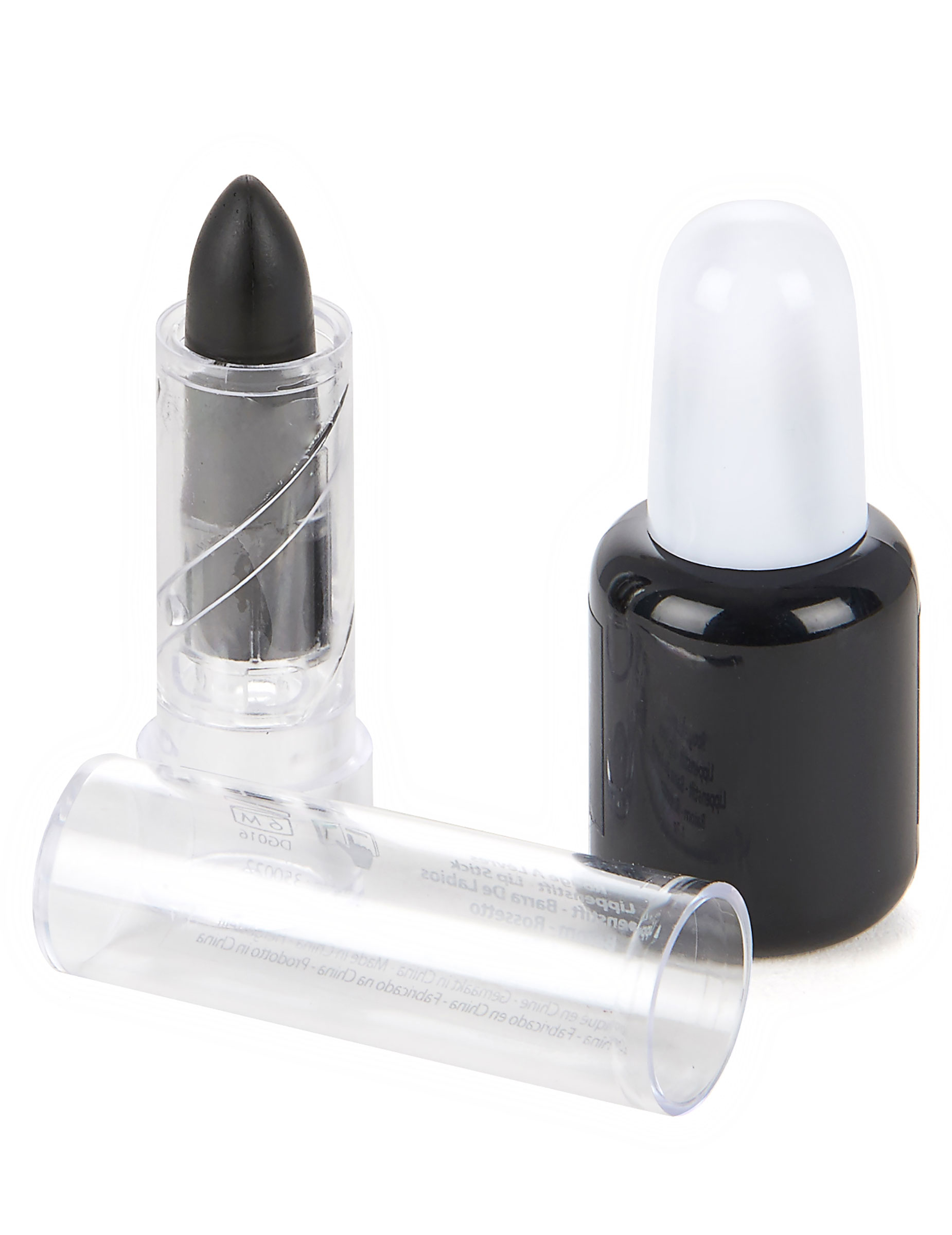 Vernis et rouge à lèvres noirs adulte halloween