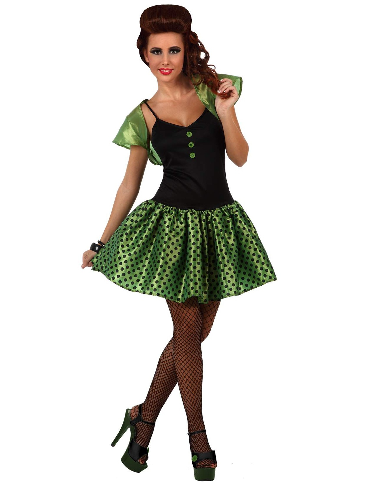 Déguisement style années 60 vert femme