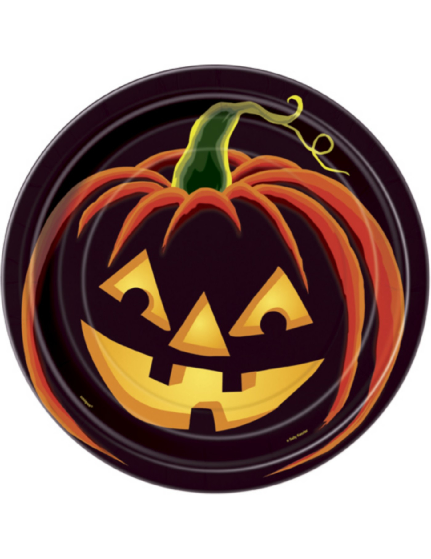 8 assiettes citrouille noire Halloween