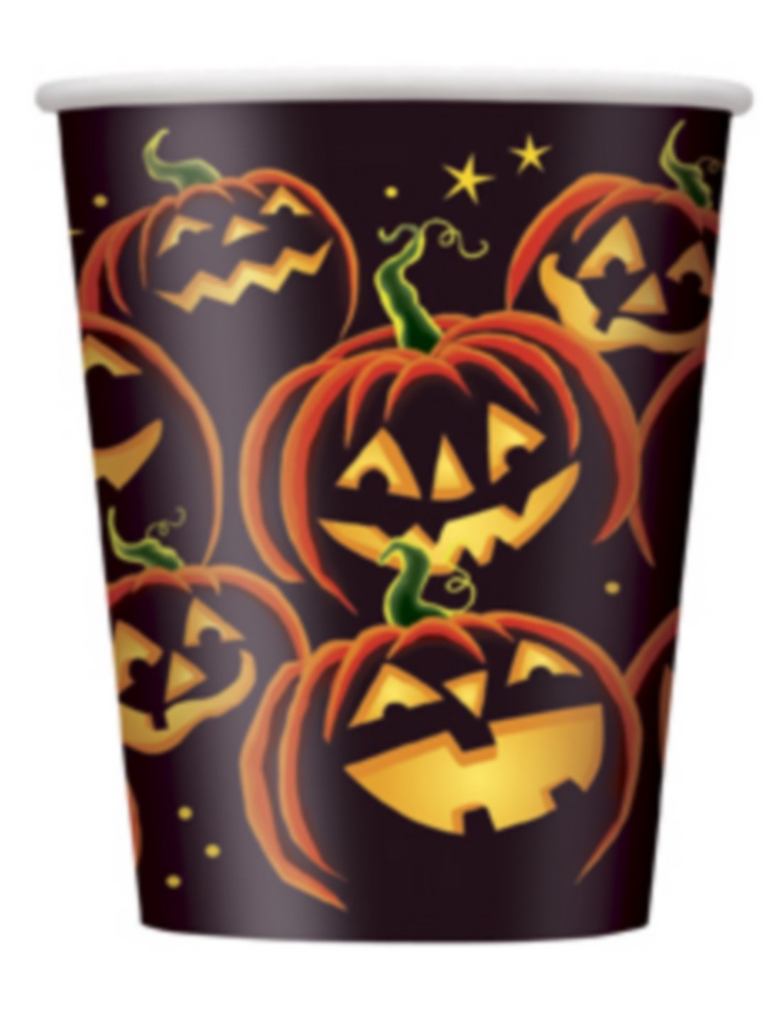 8 gobelets citrouille noire Halloween