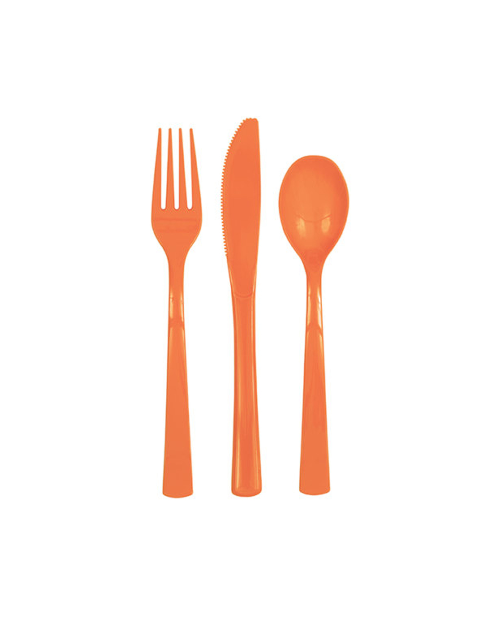 Couverts en plastique orange