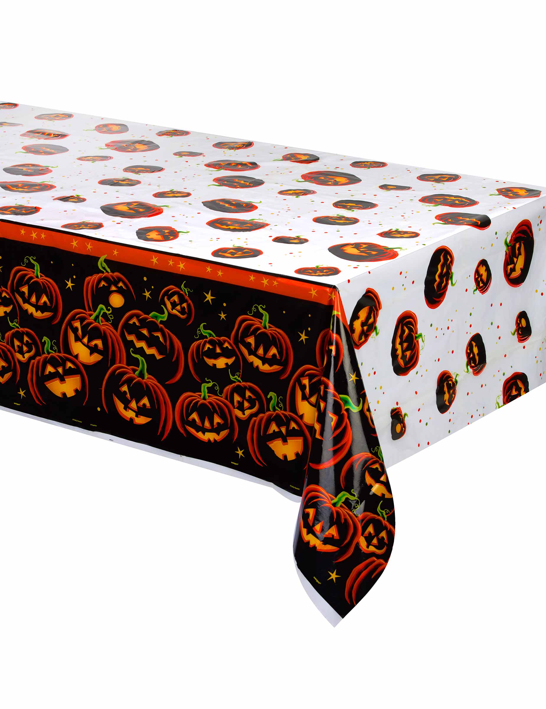 Nappe plastique citrouille noire Halloween