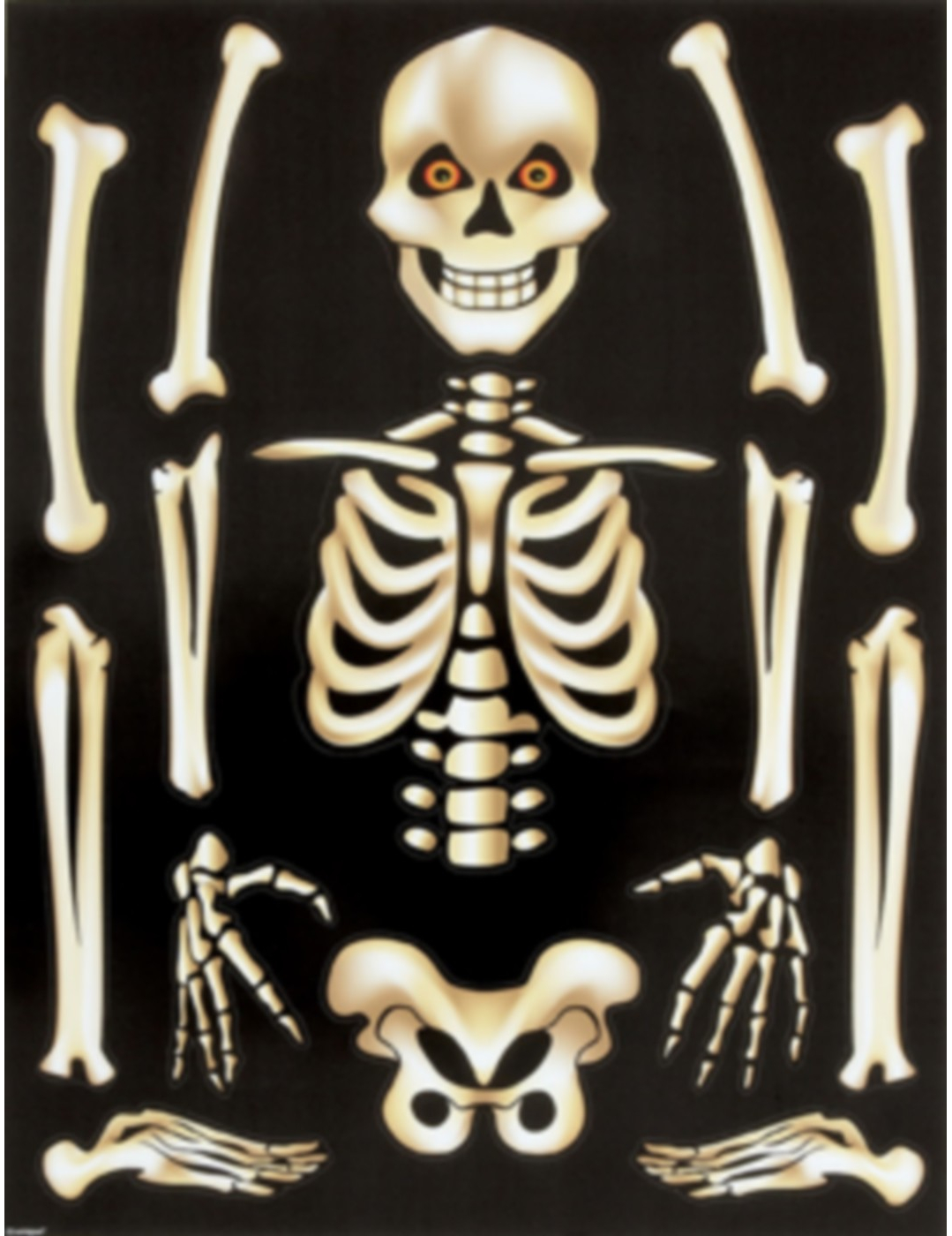 Autocollants pour fenêtres Squelette Halloween