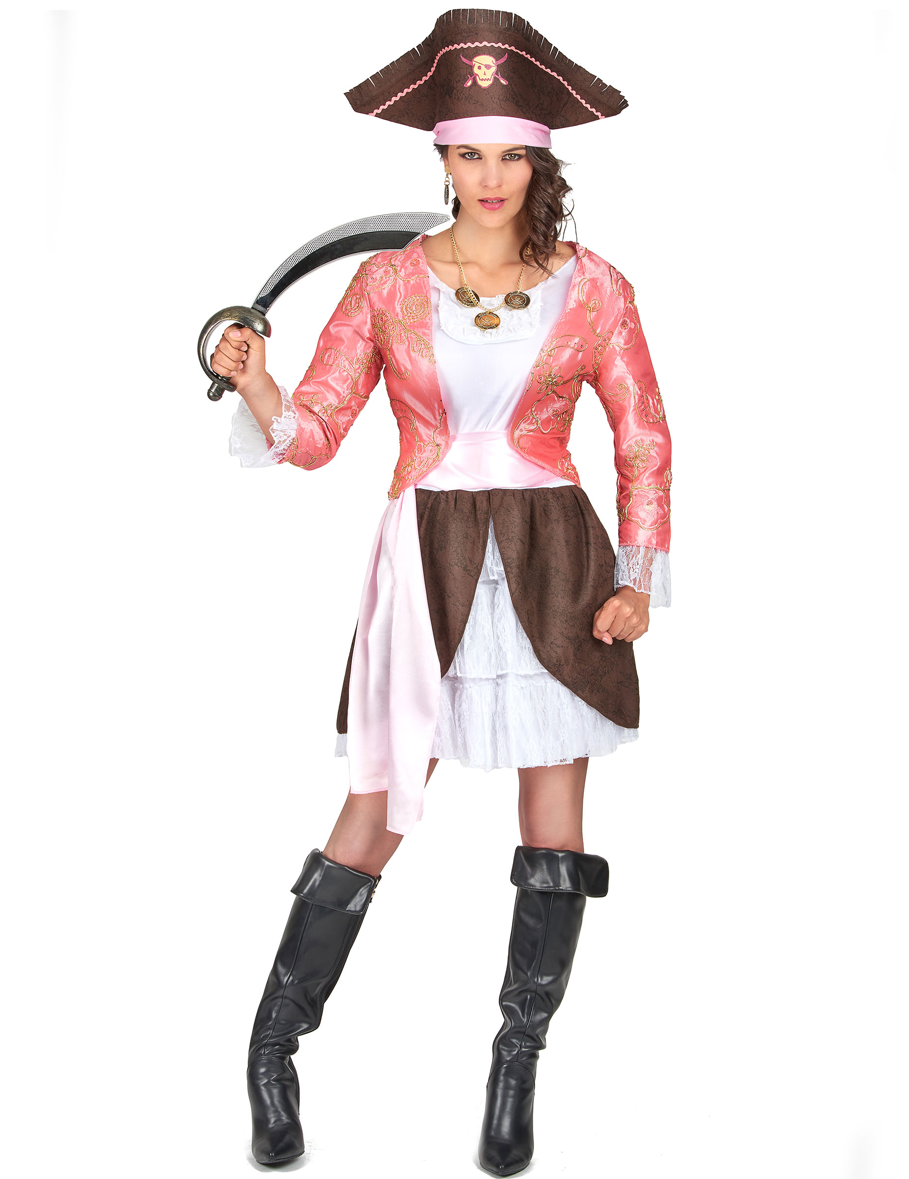 Déguisement pirate femme rose