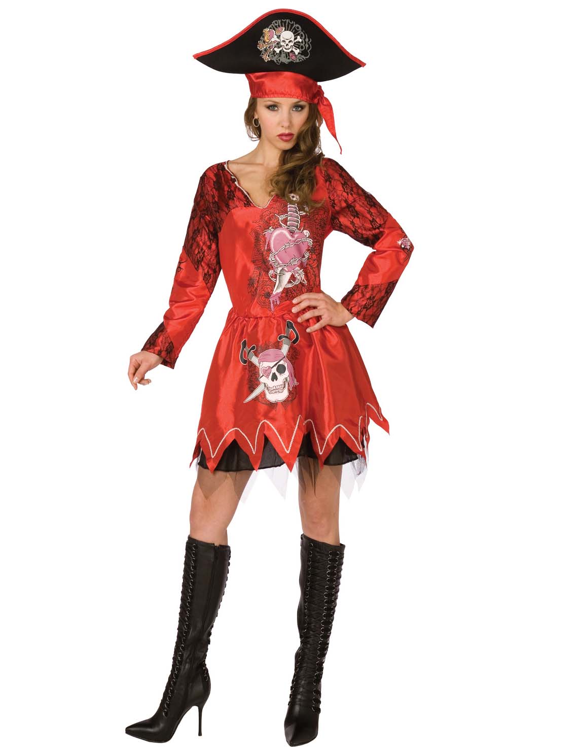 Déguisement pirate femme rouge