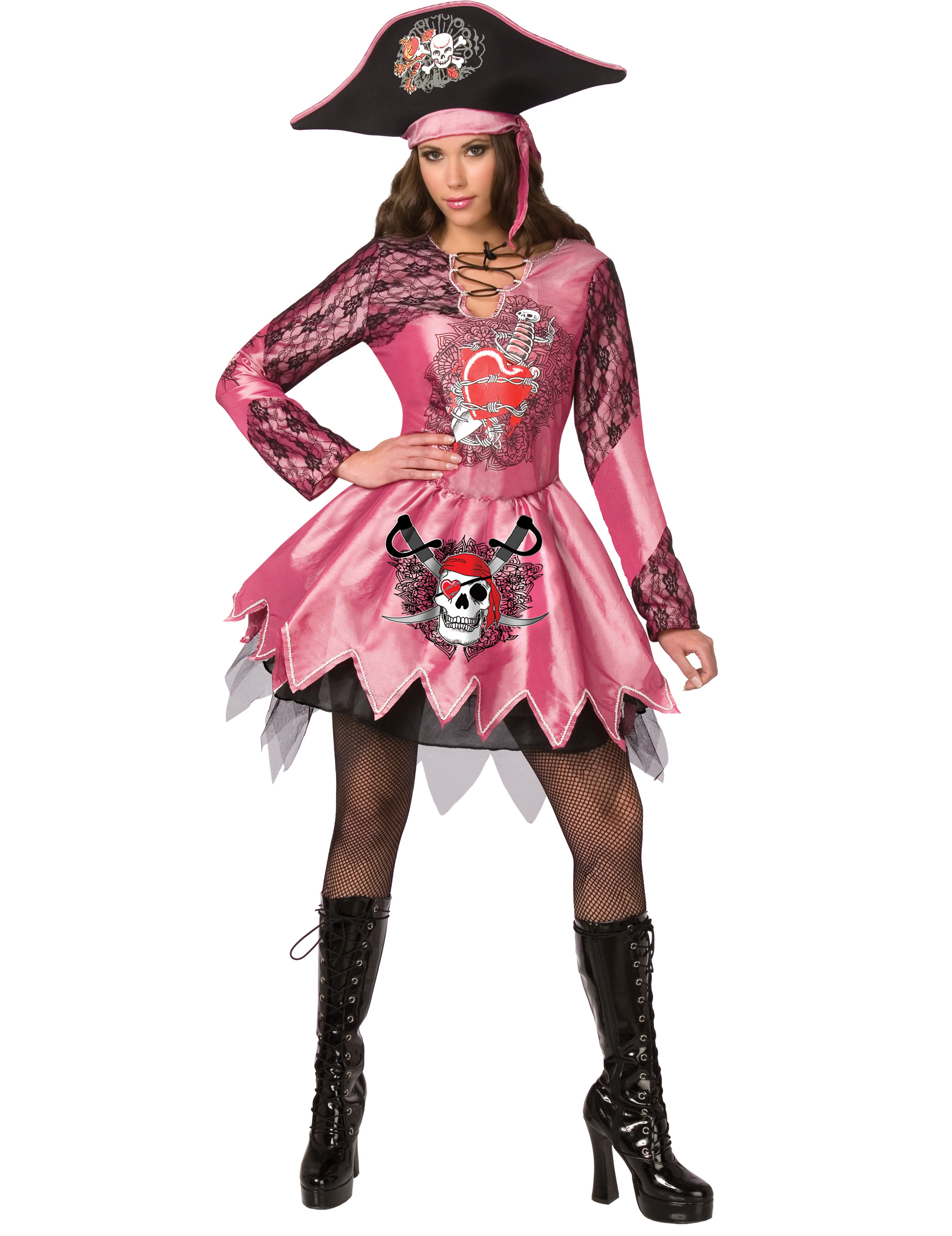 Déguisement pirate femme rose