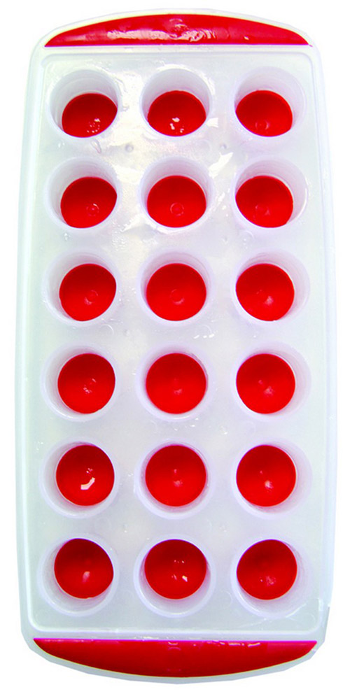 Bac à glaçons rouge forme rond