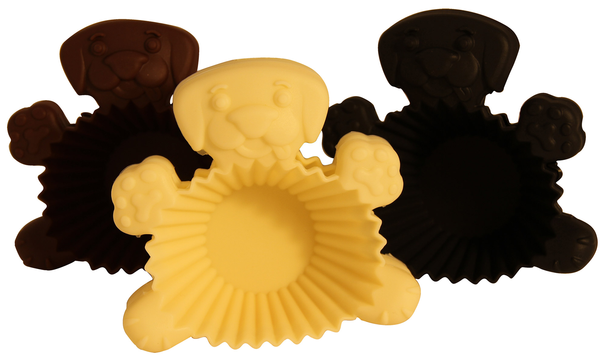 6 Moules à muffins ronds motif chien