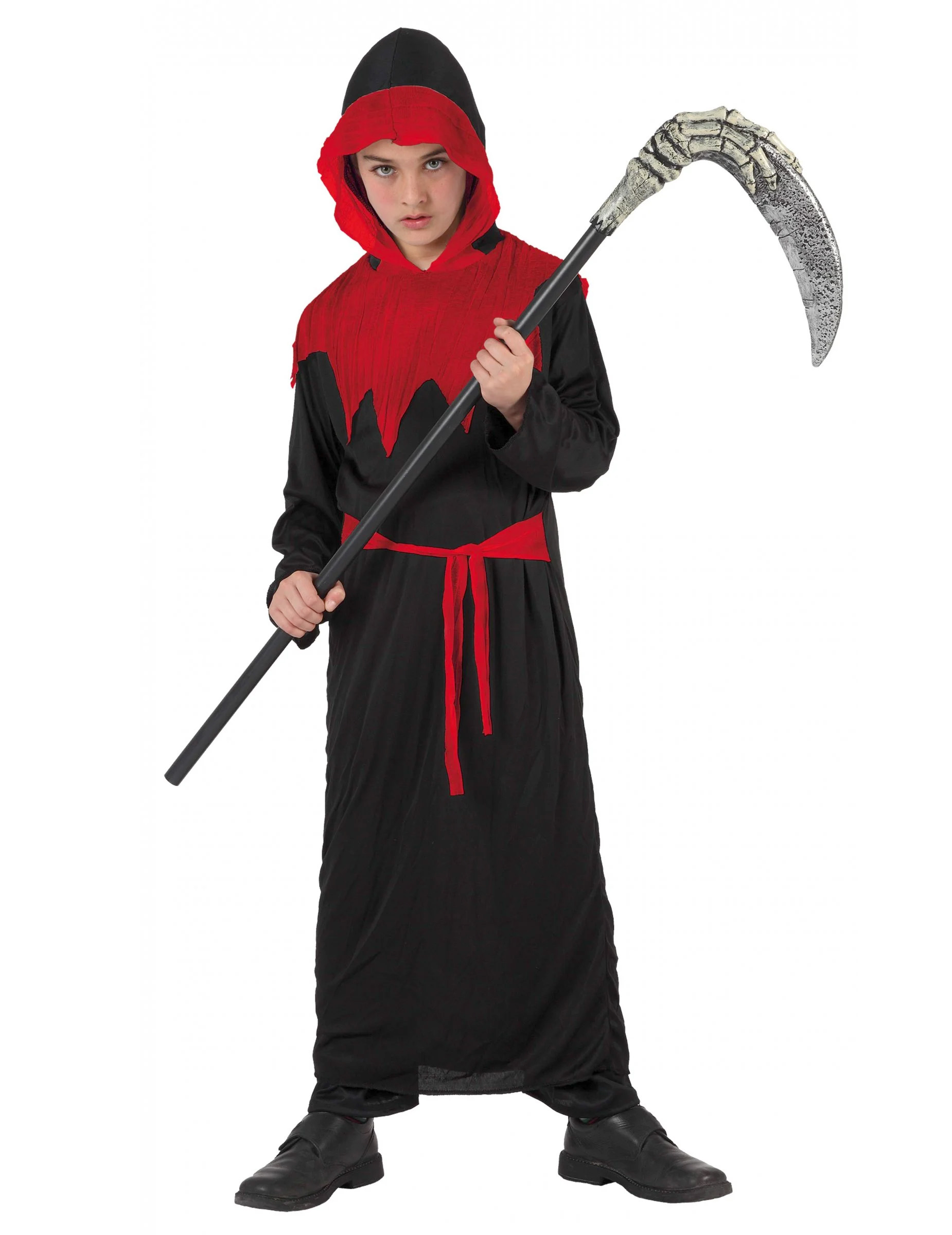 Déguisement faucheuse noir-rouge enfant
