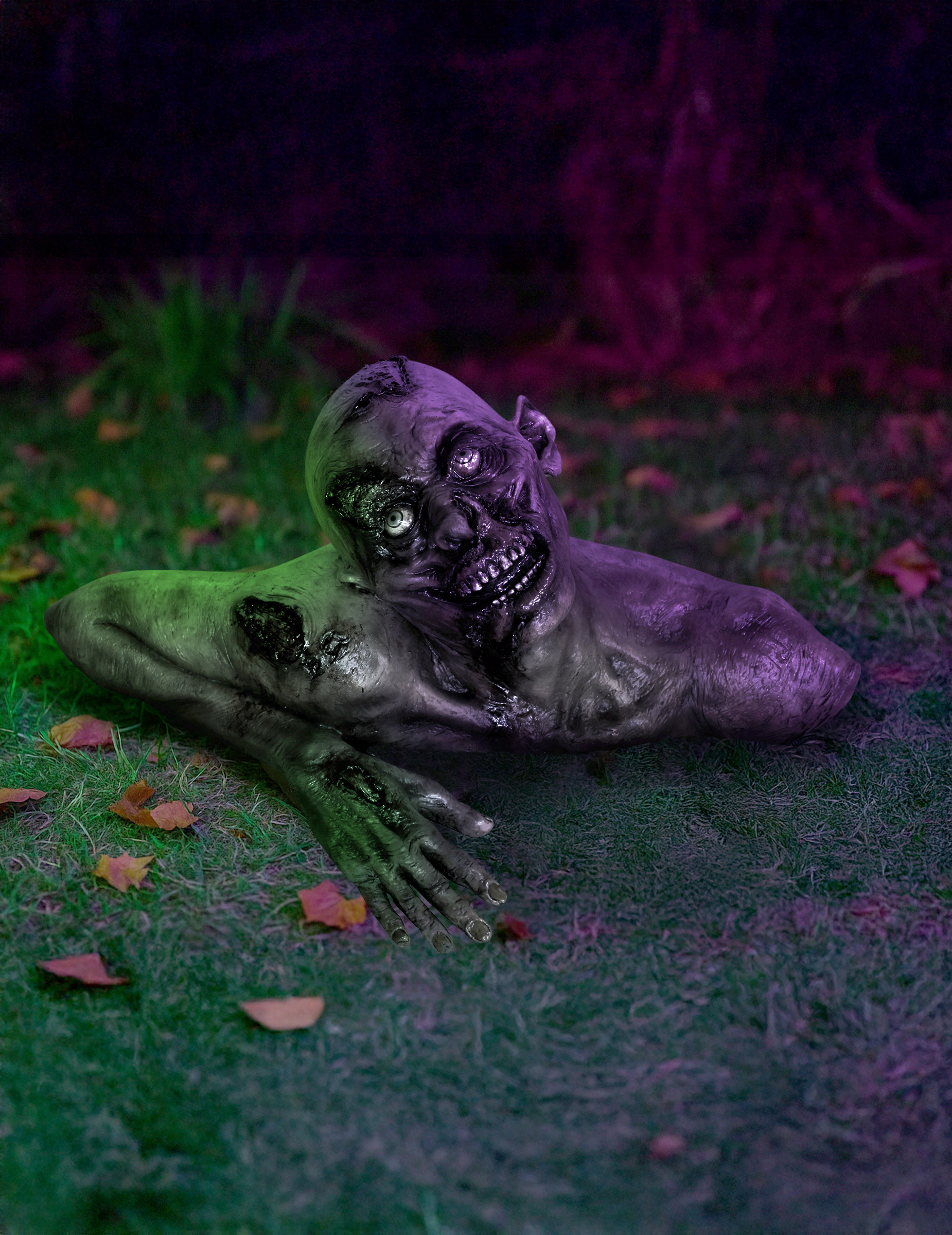 Buste zombie déco en taille réelle Halloween 66 x 30 cm