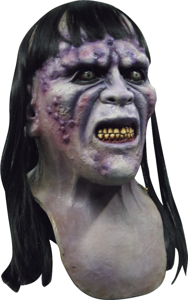 Masque intégral d'ogre menaçant cheveux longs adulte Halloween