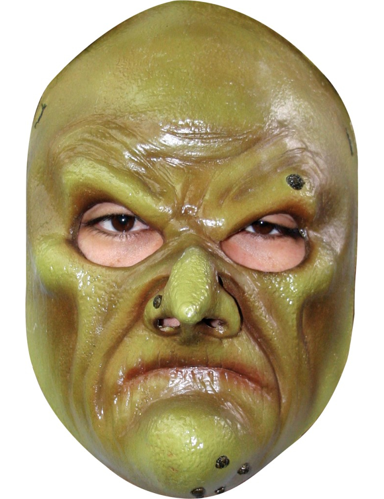 Masque sorcière verte réaliste adulte Halloween
