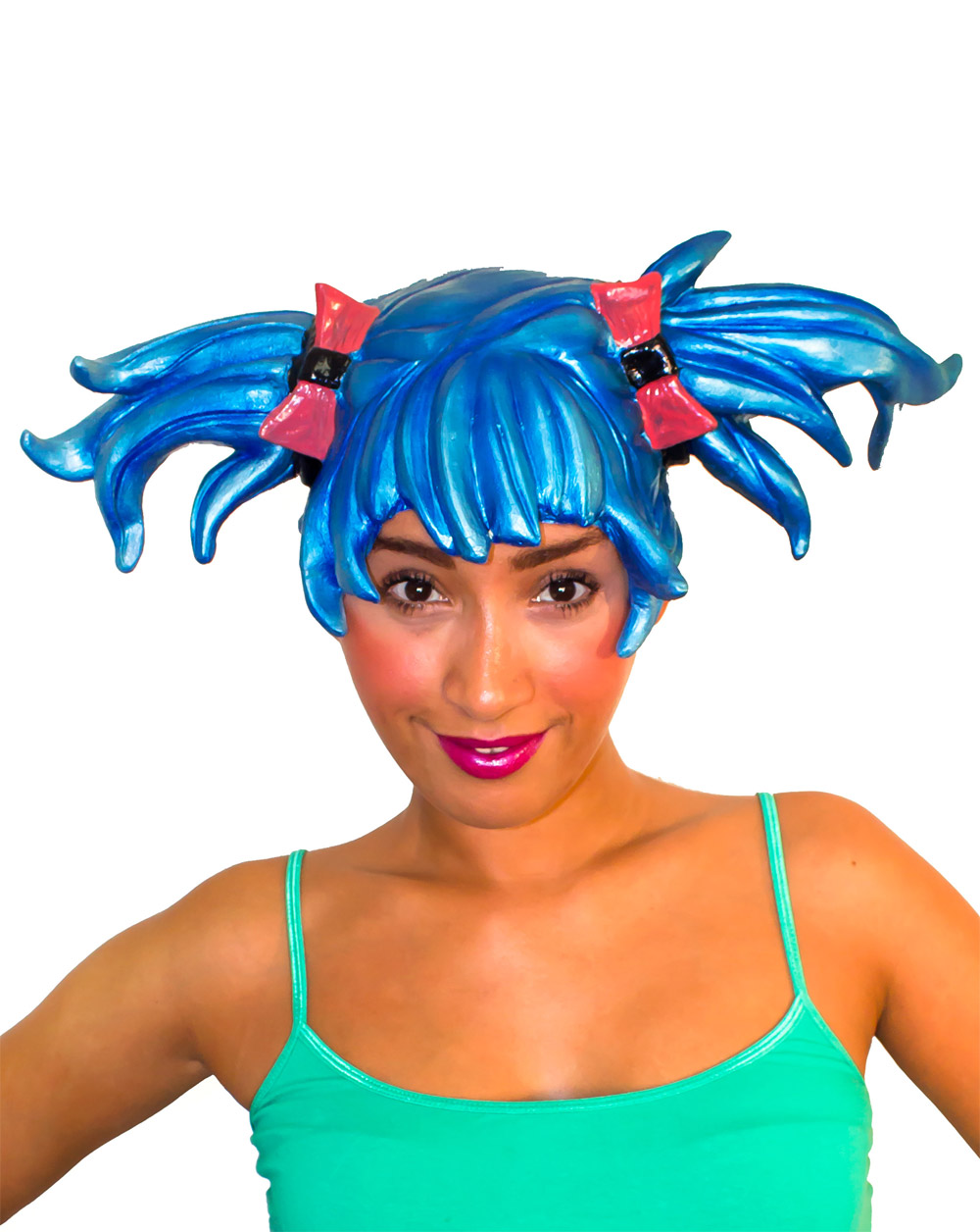 Perruque manga bleu adulte femme