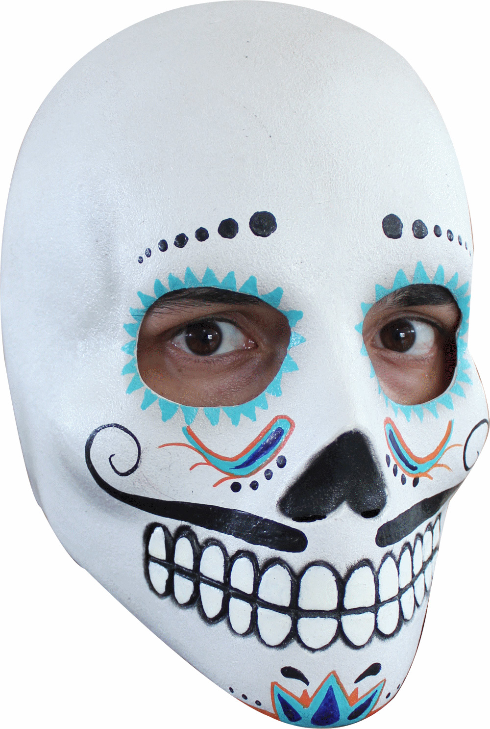 Masque crâne adulte Dia de los Muertos homme à moustaches